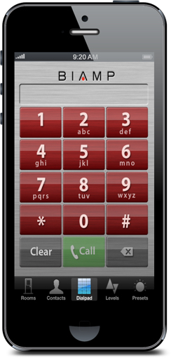 Biamp Dialer app on iPhone