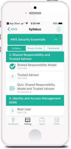 Linux Academy app on iPhone